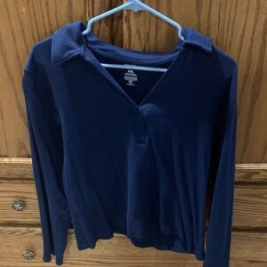 Sonoma Women's Navy Button Down Shirt